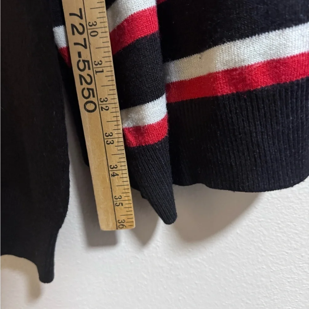 Pelle Pelle 3XL Black Red White Striped Oversized Crewneck Sweater